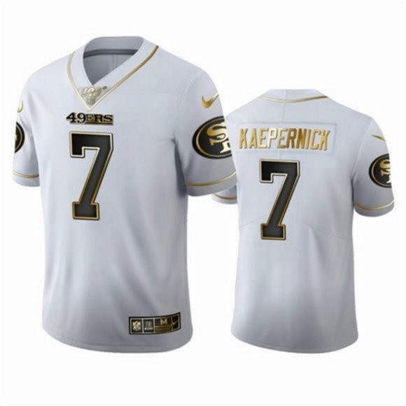 white and gold 49ers jersey